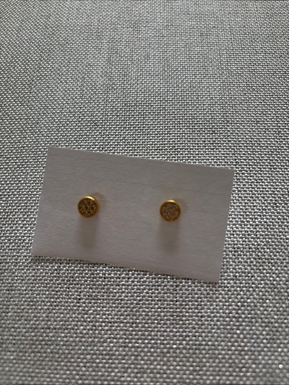 Olive & Piper Gold Crystal Pavé Round Stud Earrings